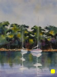 seascape, landscape, sailboat, original watercolor painting, oberst